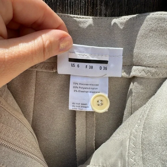 Akris Punto Beige Skinny Fit Stretchy Formal Suit/ Dress Pants Slacks Small 6